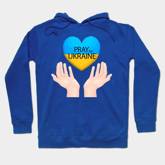 Pray For Ukraine Heart Hoodie by Mako Design 